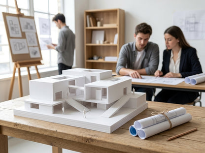 Maquette d'architecture en carton mousse présentée en jury
