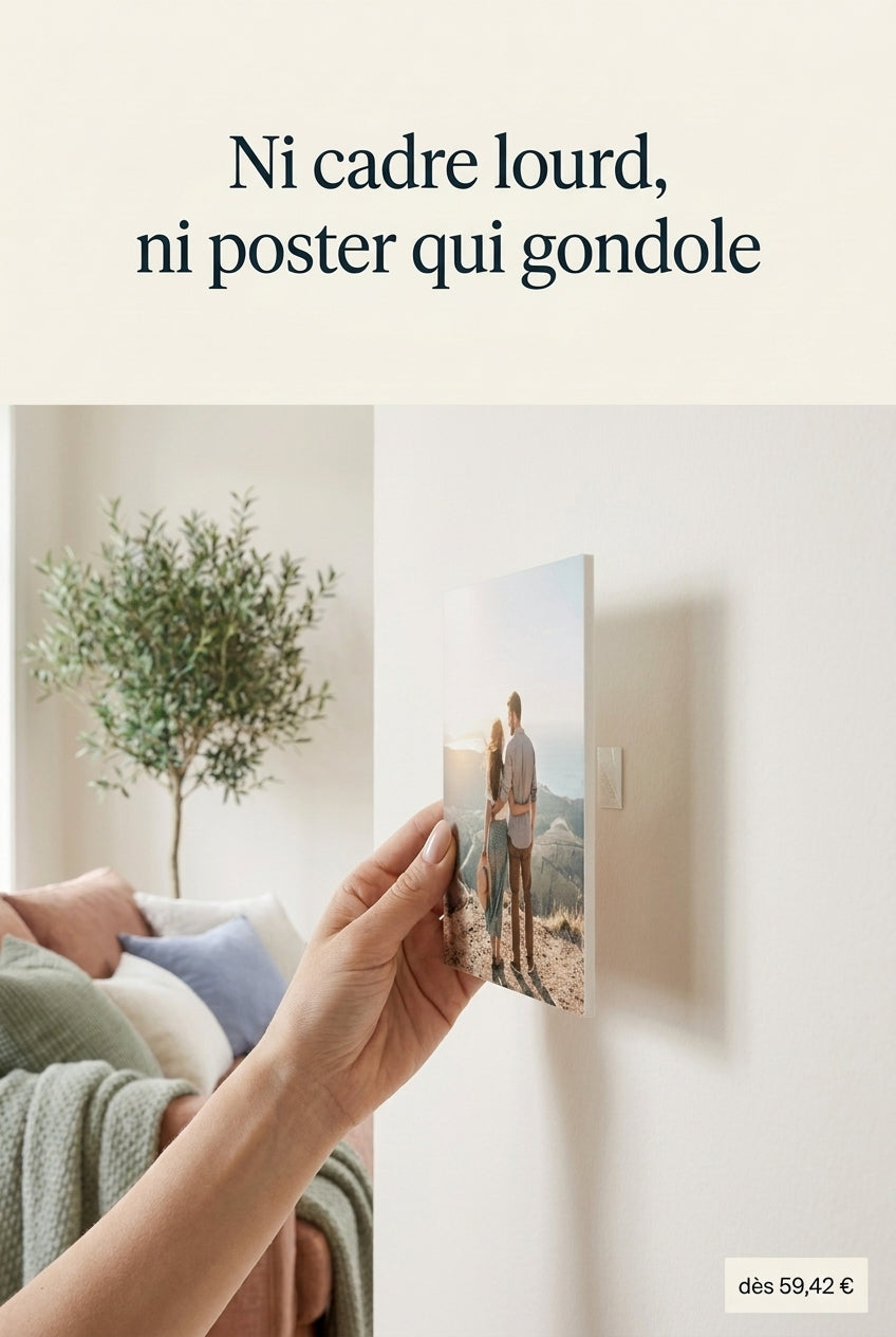 Tableau photo carton mousse léger, sans cadre ni verre
