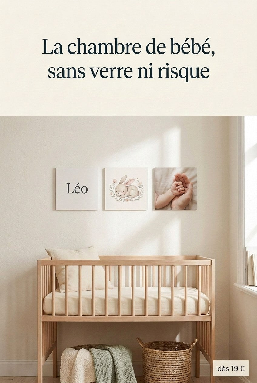 Déco murale en carton mousse pour chambre de bébé, sans verre