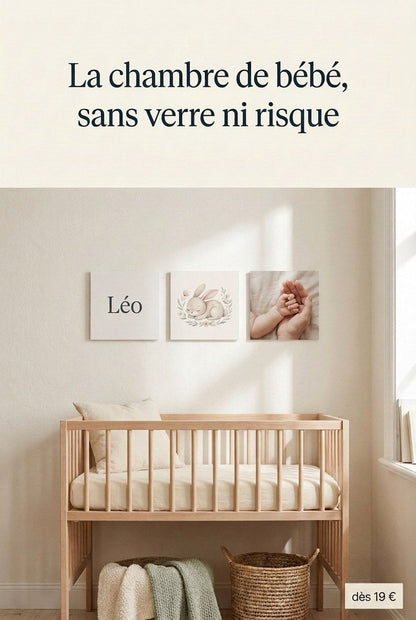 Déco murale en carton mousse pour chambre de bébé, sans verre