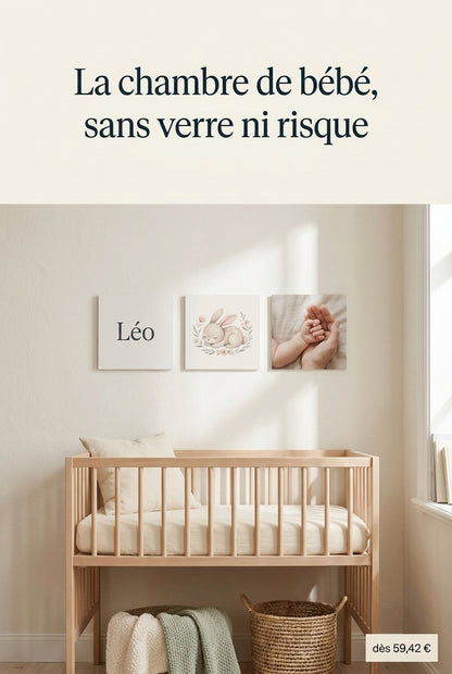 Déco murale en carton mousse pour chambre de bébé, sans verre